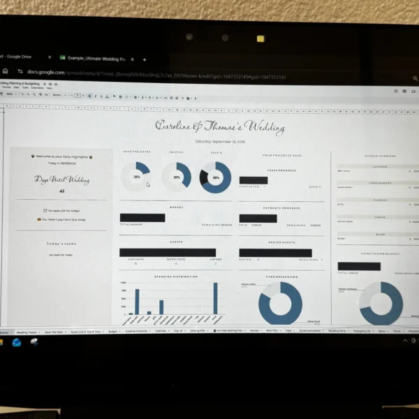 wedding planner google sheets