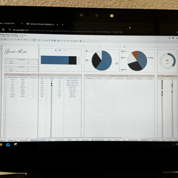 wedding planner google sheets