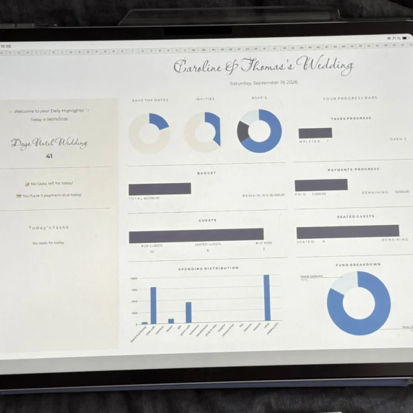 wedding planner google sheets