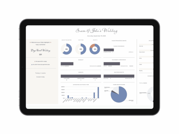 wedding planner spreadsheet